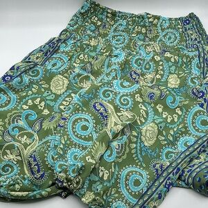 Green Paisley Harem Pants